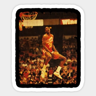 Dominique Wilkins - Vintage Design Of Basketball Sticker